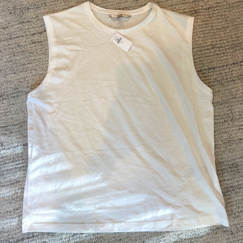 NWT Banana Republic White Cotton Muscle Tank Size M